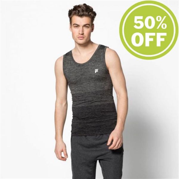 Camisas Fila Hombre Negras / Gris - Tank Top Seamless Training Tank Top - España 237695ZQB